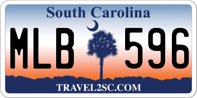 SC license plate MLB596