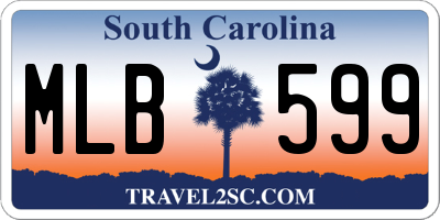 SC license plate MLB599