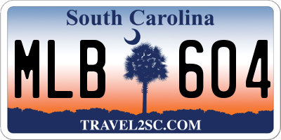 SC license plate MLB604
