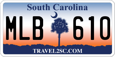 SC license plate MLB610