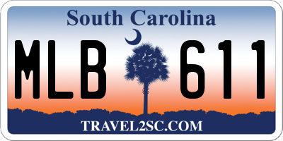 SC license plate MLB611