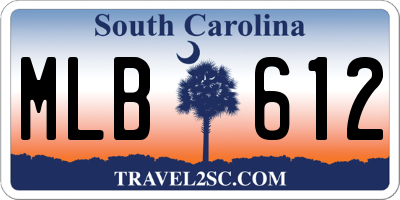 SC license plate MLB612