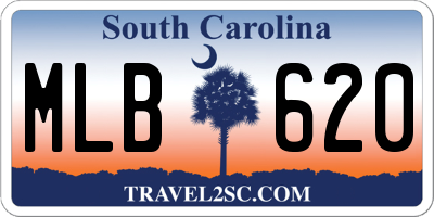 SC license plate MLB620