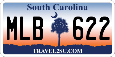SC license plate MLB622