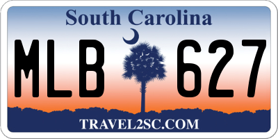 SC license plate MLB627