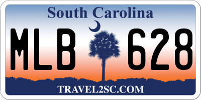 SC license plate MLB628
