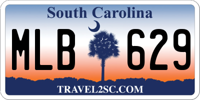 SC license plate MLB629
