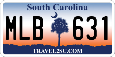 SC license plate MLB631