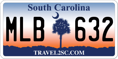 SC license plate MLB632