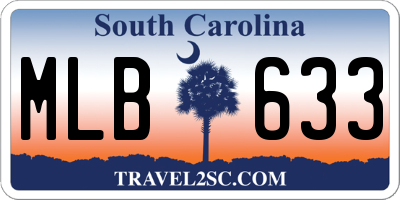SC license plate MLB633