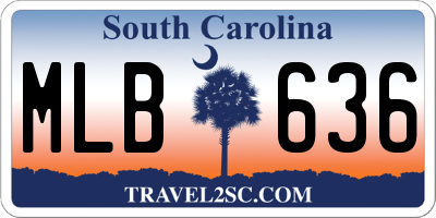 SC license plate MLB636
