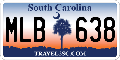 SC license plate MLB638