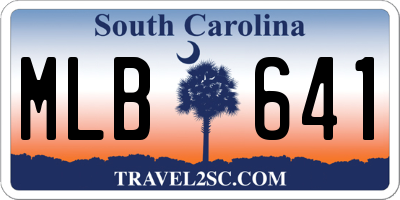 SC license plate MLB641
