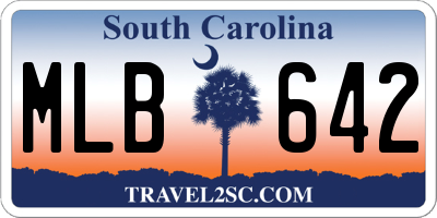 SC license plate MLB642