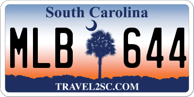 SC license plate MLB644
