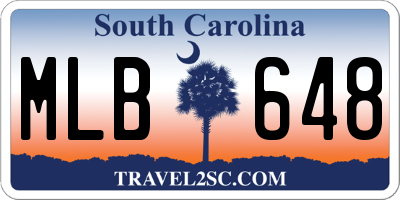 SC license plate MLB648