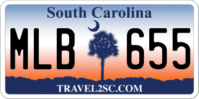 SC license plate MLB655