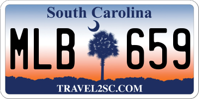 SC license plate MLB659