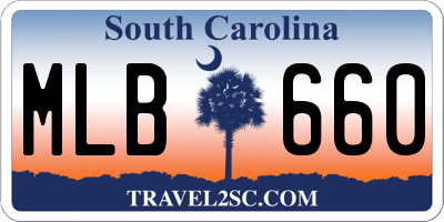 SC license plate MLB660
