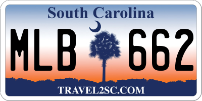 SC license plate MLB662