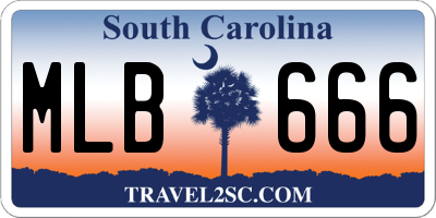 SC license plate MLB666