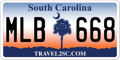 SC license plate MLB668