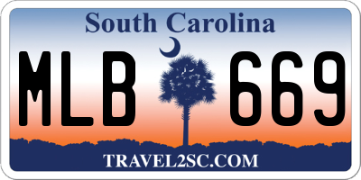 SC license plate MLB669