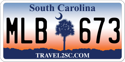 SC license plate MLB673