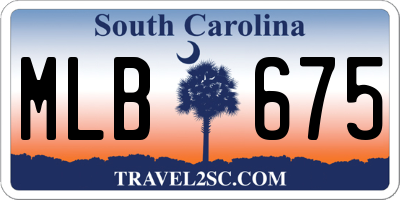 SC license plate MLB675