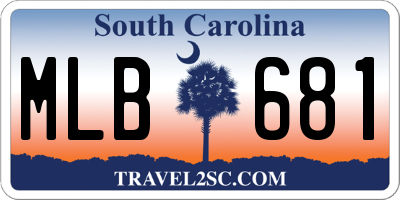 SC license plate MLB681