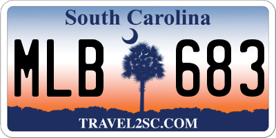 SC license plate MLB683