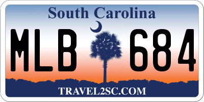 SC license plate MLB684