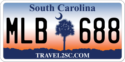 SC license plate MLB688