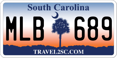 SC license plate MLB689