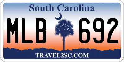 SC license plate MLB692