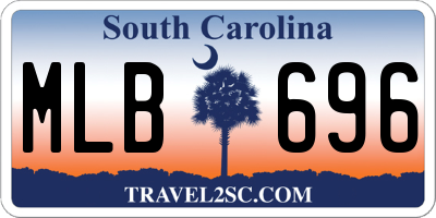 SC license plate MLB696