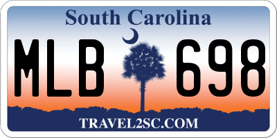 SC license plate MLB698
