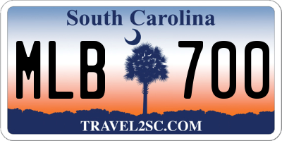 SC license plate MLB700
