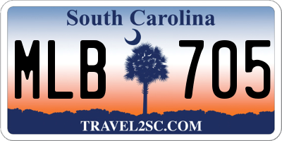 SC license plate MLB705