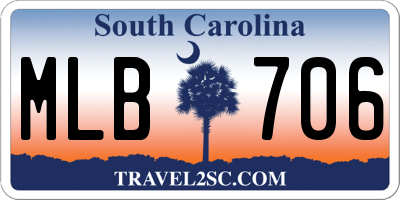 SC license plate MLB706
