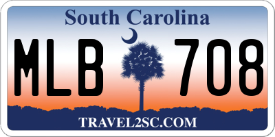 SC license plate MLB708