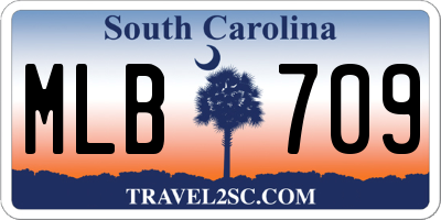 SC license plate MLB709