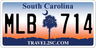 SC license plate MLB714