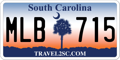 SC license plate MLB715