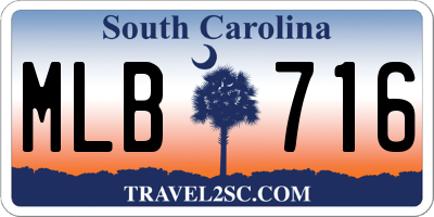 SC license plate MLB716