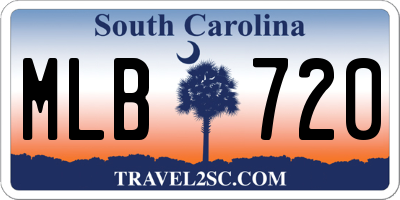 SC license plate MLB720