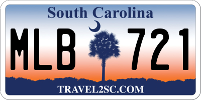 SC license plate MLB721