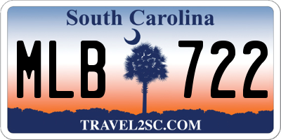 SC license plate MLB722