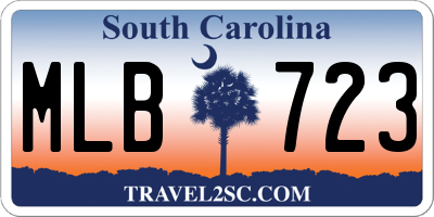 SC license plate MLB723