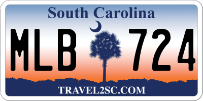 SC license plate MLB724